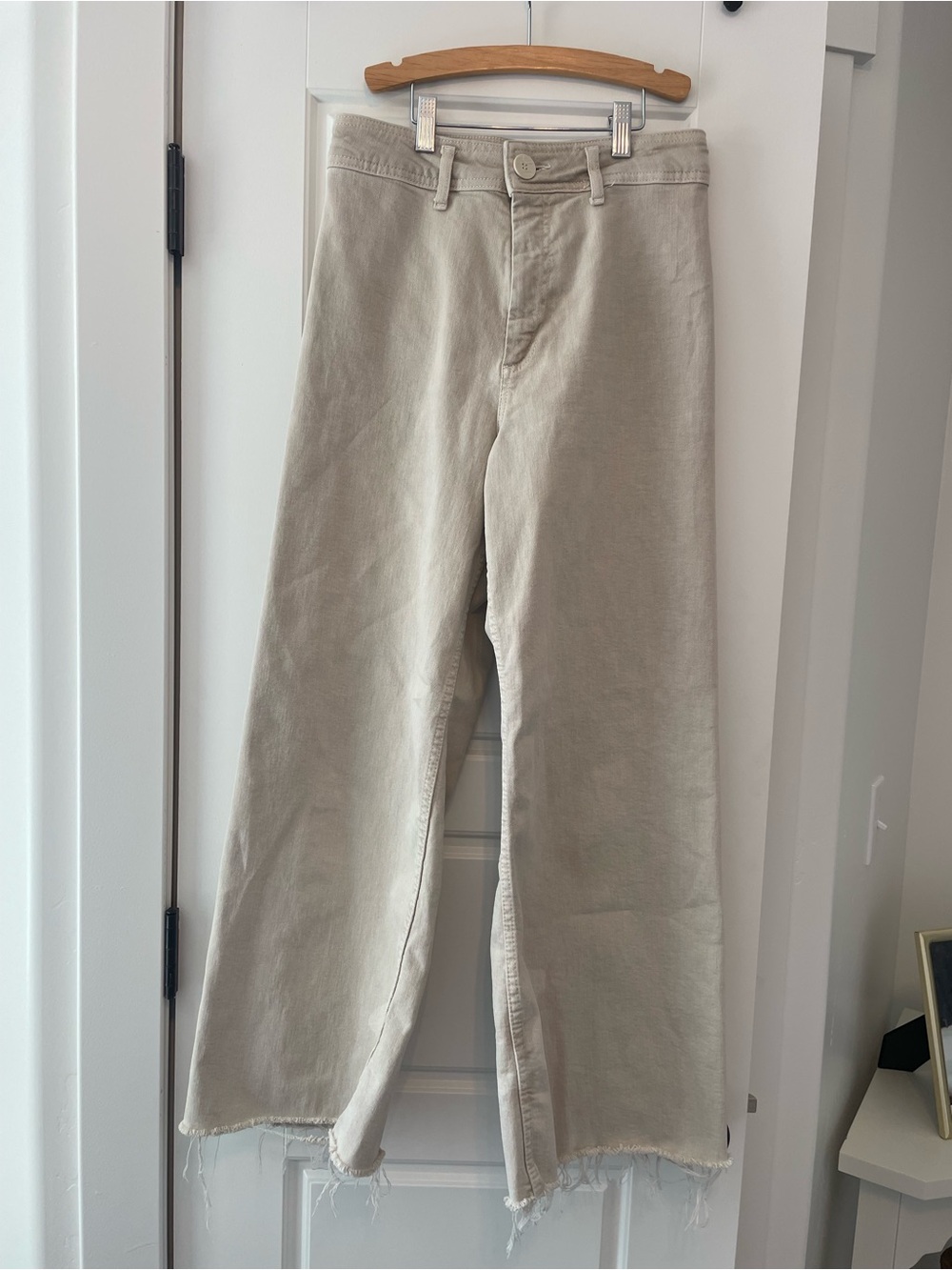 Zara Wide Leg Pants in Light Beige